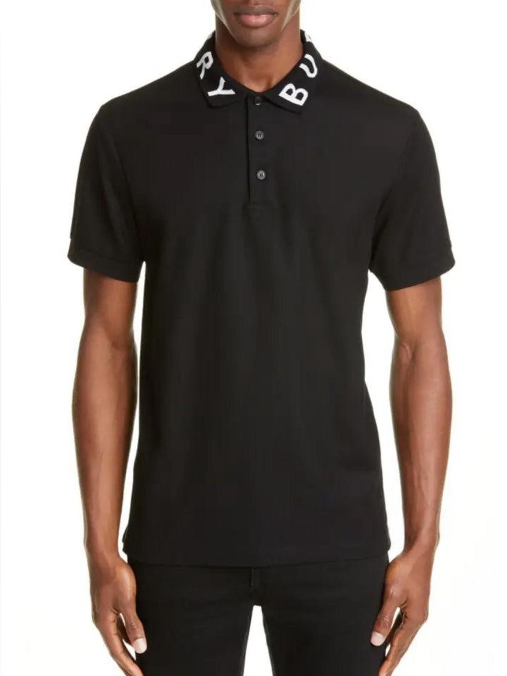 Burberry Ryland Collar Block Polo - black